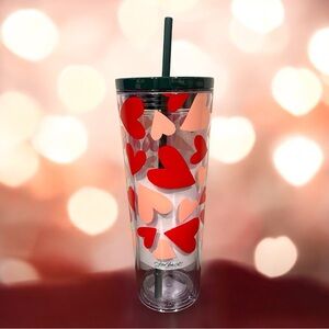 Starbucks Red and Pink Heart Tumbler